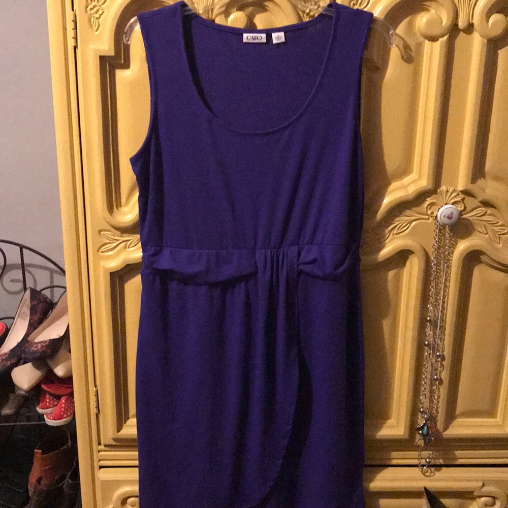 Cato Purple Dress faux wrap Sleeveless Large